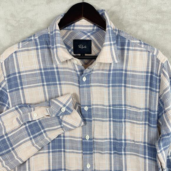 Rails Wyatt Shirt Men XL Mojave Blue White Plaid Cotton Shirt Preppy Causalcore - Picture 1 of 14